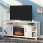 Garrick Electric Fireplace TV Console for TVs up to 75" - Ivory Oak