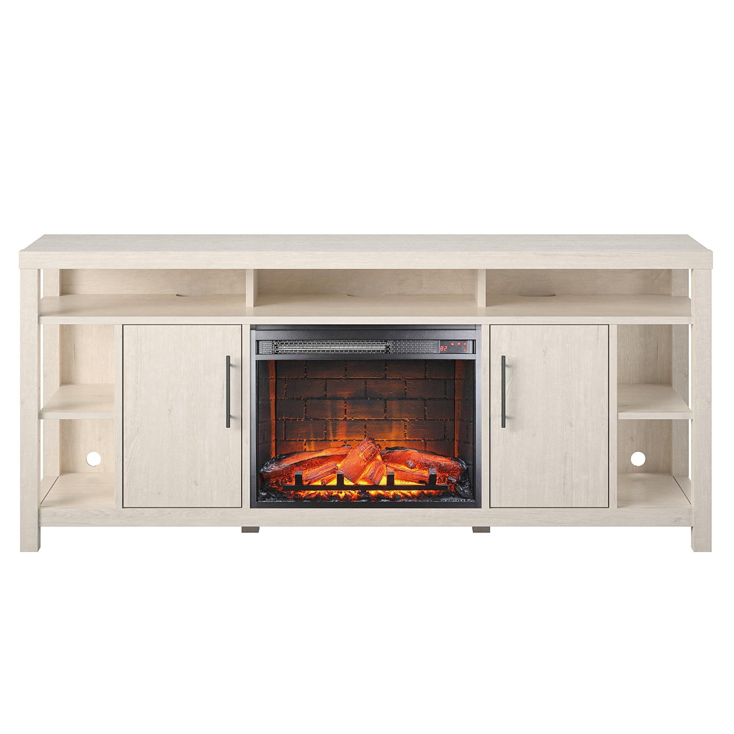 Garrick Electric Fireplace TV Console for TVs up to 75" - Ivory Oak
