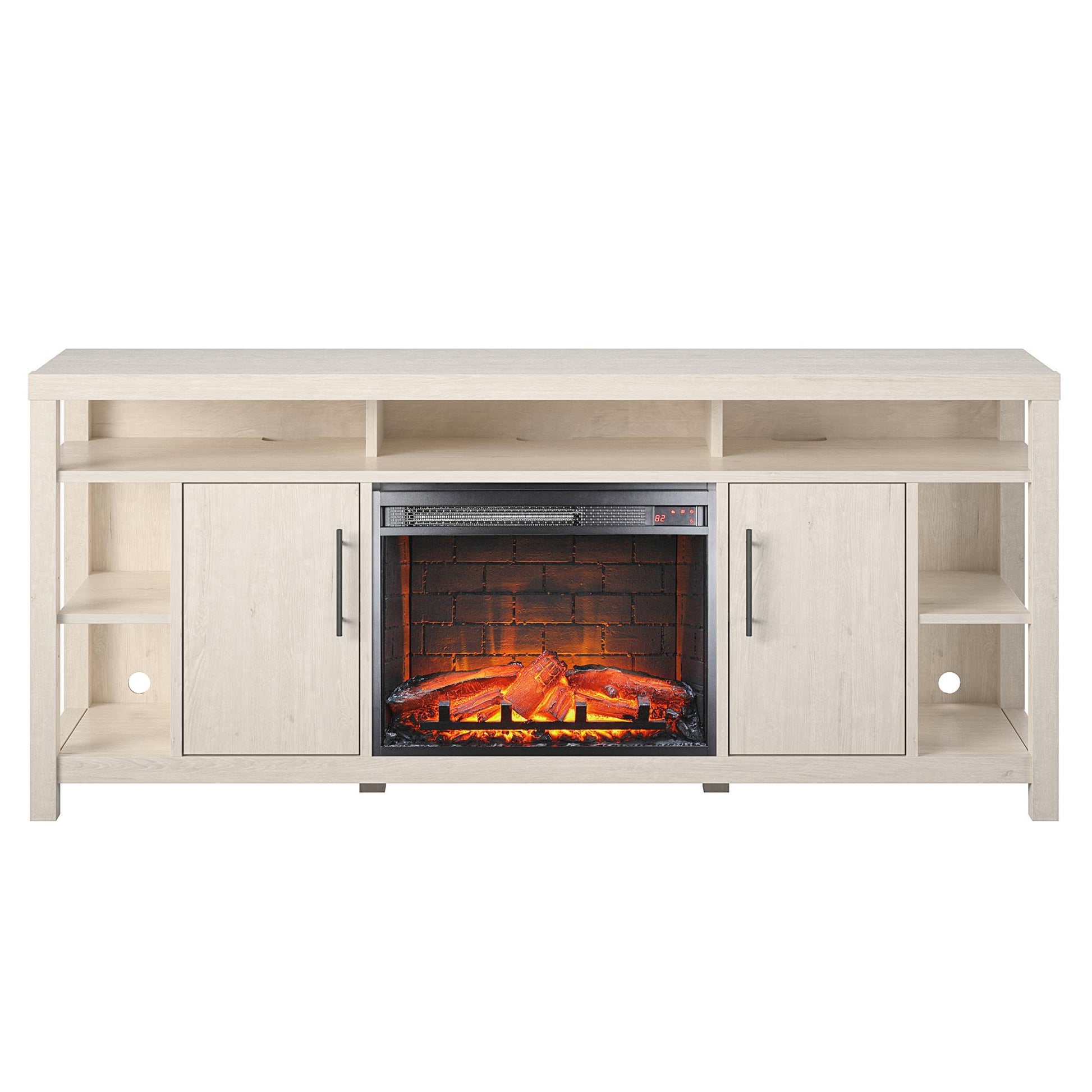 Garrick Electric Fireplace TV Console for TVs up to 75" - Ivory Oak