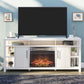 Garrick Electric Fireplace TV Console for TVs up to 75" - Ivory Oak
