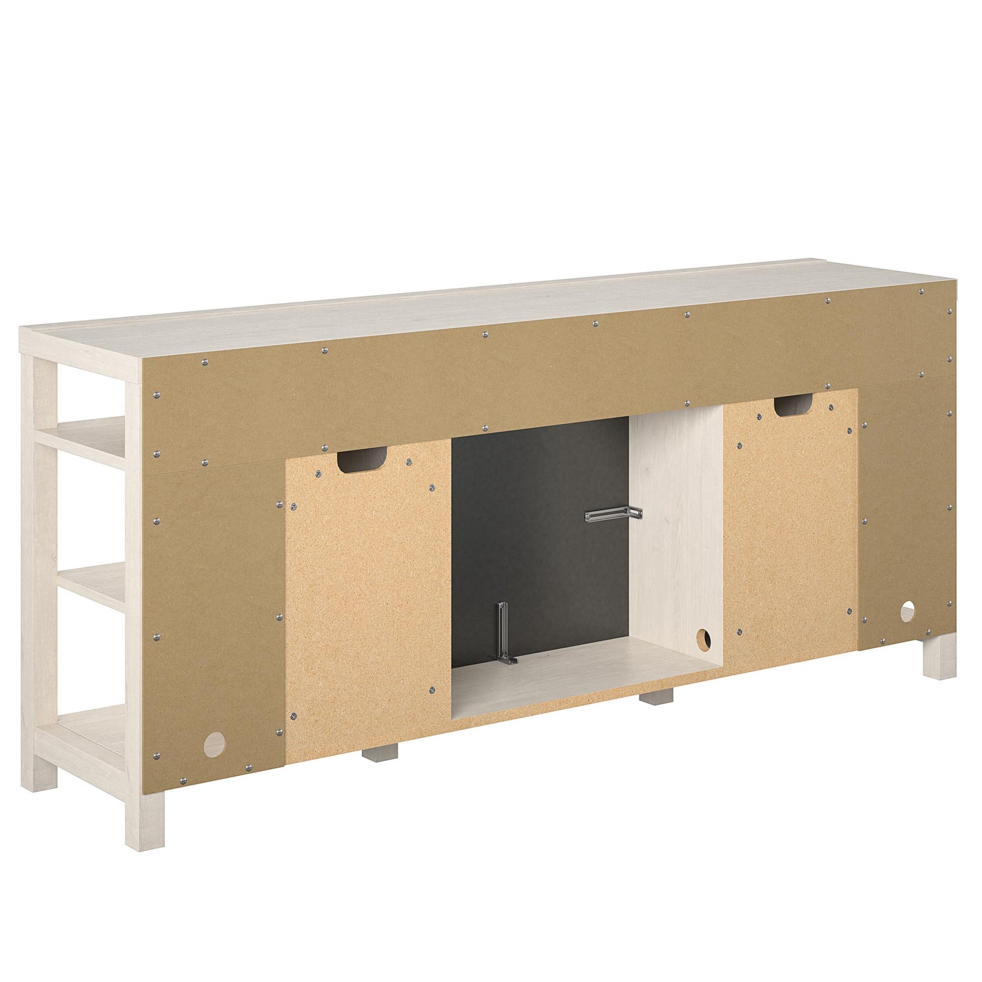 Garrick Electric Fireplace TV Console for TVs up to 75" - Ivory Oak