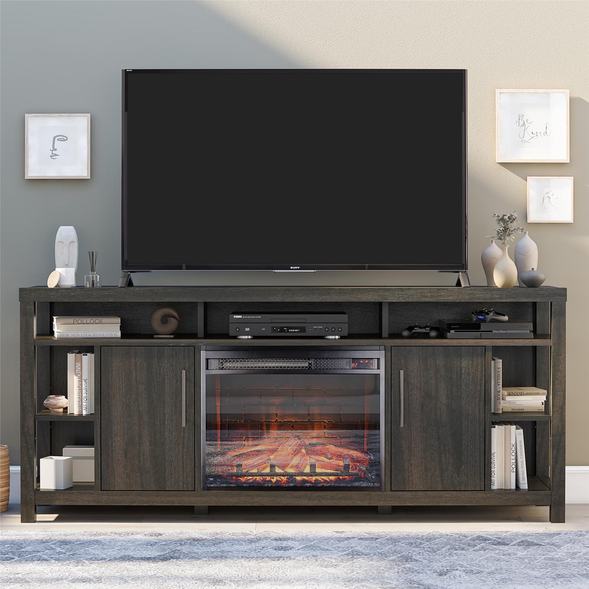 Garrick Electric Fireplace TV Console for TVs up to 75" - Espresso