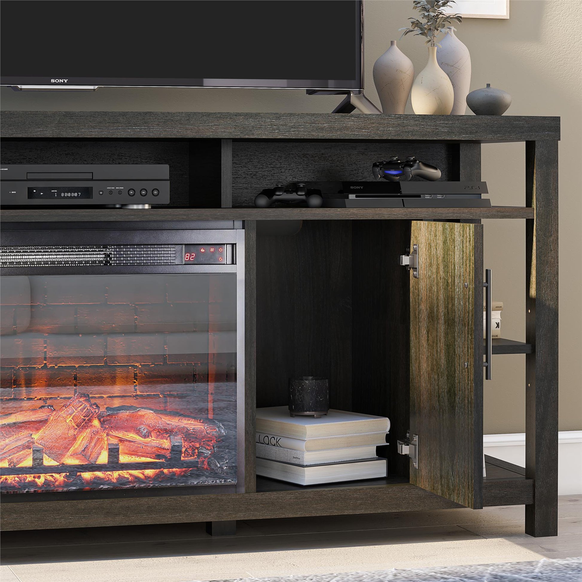 Garrick Electric Fireplace TV Console for TVs up to 75" - Espresso
