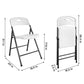 COSCO Solid Resin Plastic Folding Chair, Indoor/Outdoor, Double Braced, White, 4-Pack - White - 4-Pack