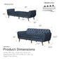 Tallulah Memory Foam Futon - Blue Velvet