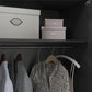 Basin 3  Door Wardrobe with Clothing Rod & Adjustable Shelving - Black