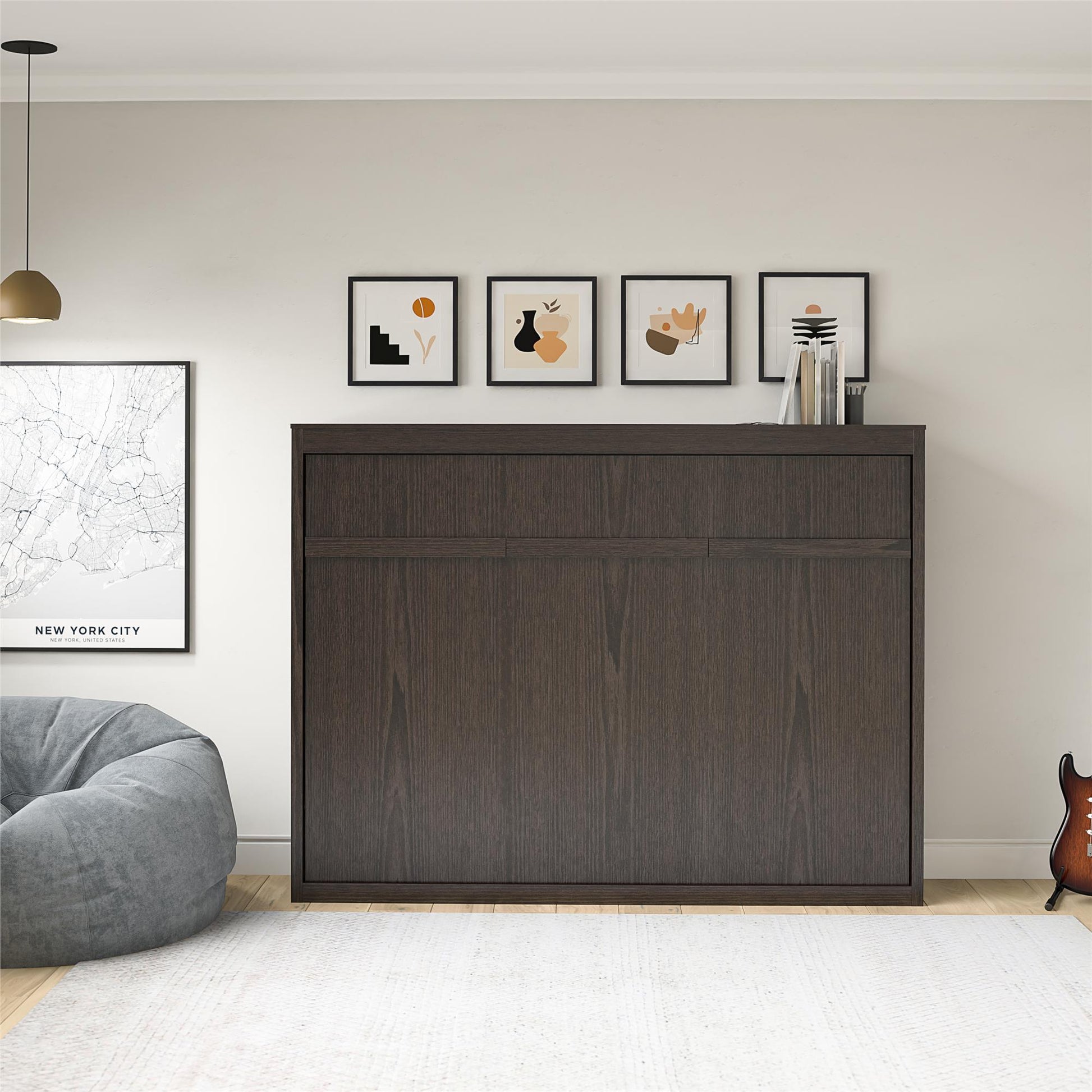 Full Size Daybed Wall Bed, Espresso - Espresso