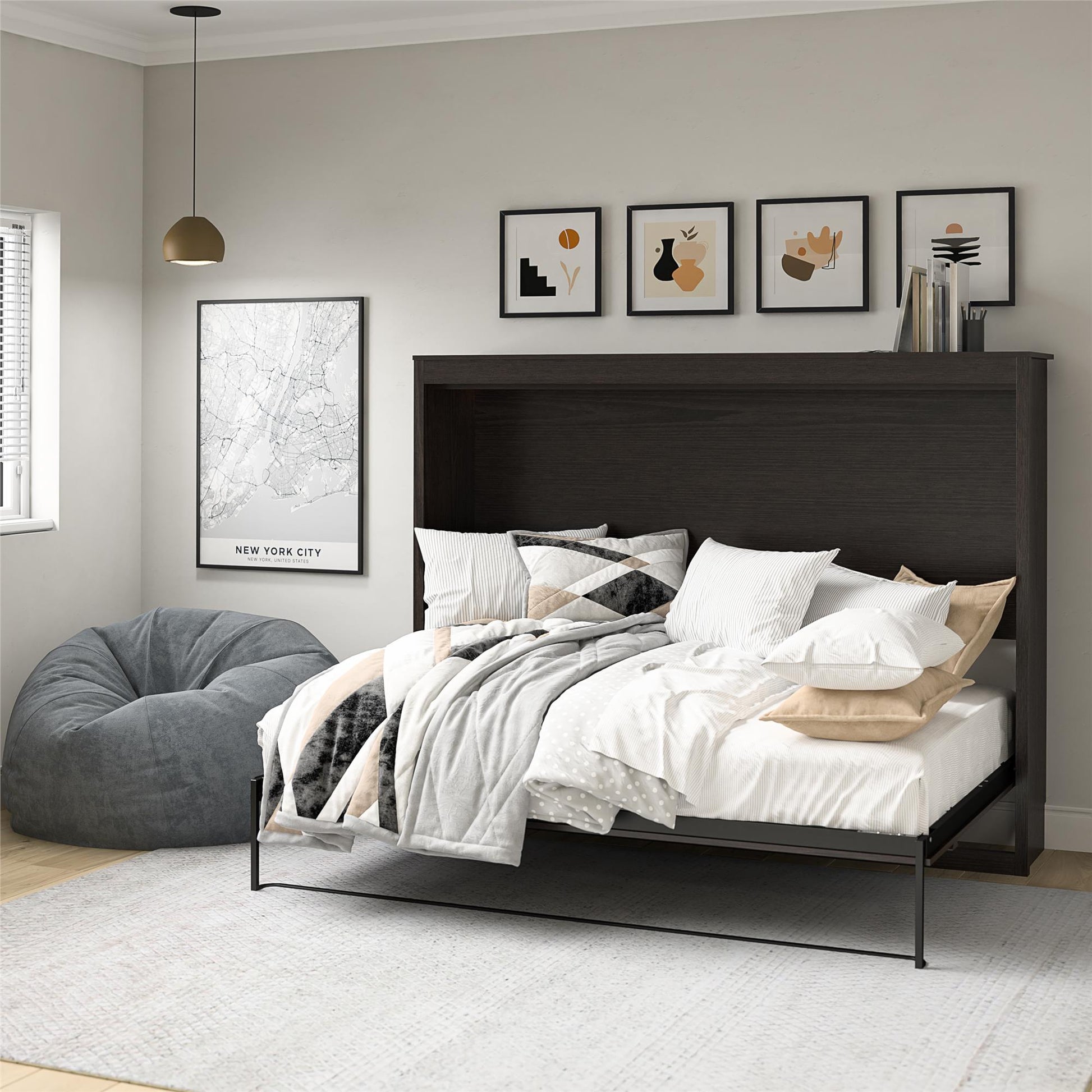 Full Size Daybed Wall Bed, Espresso - Espresso