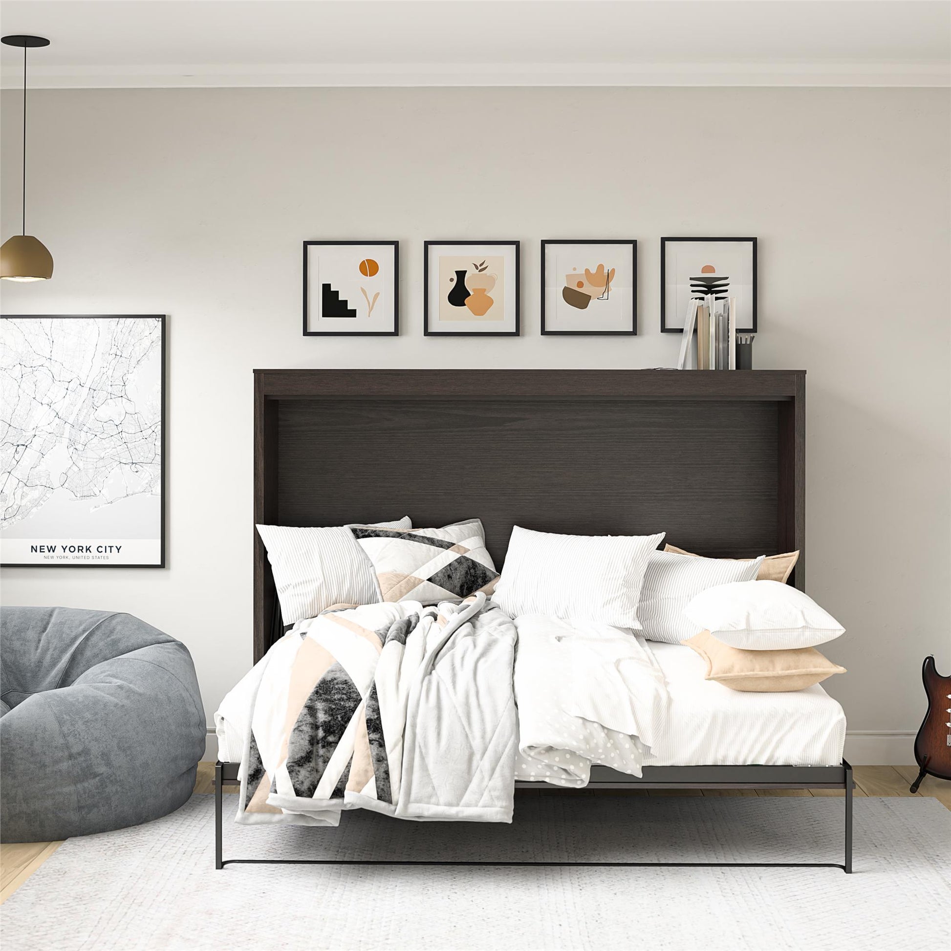Full Size Daybed Wall Bed, Espresso - Espresso