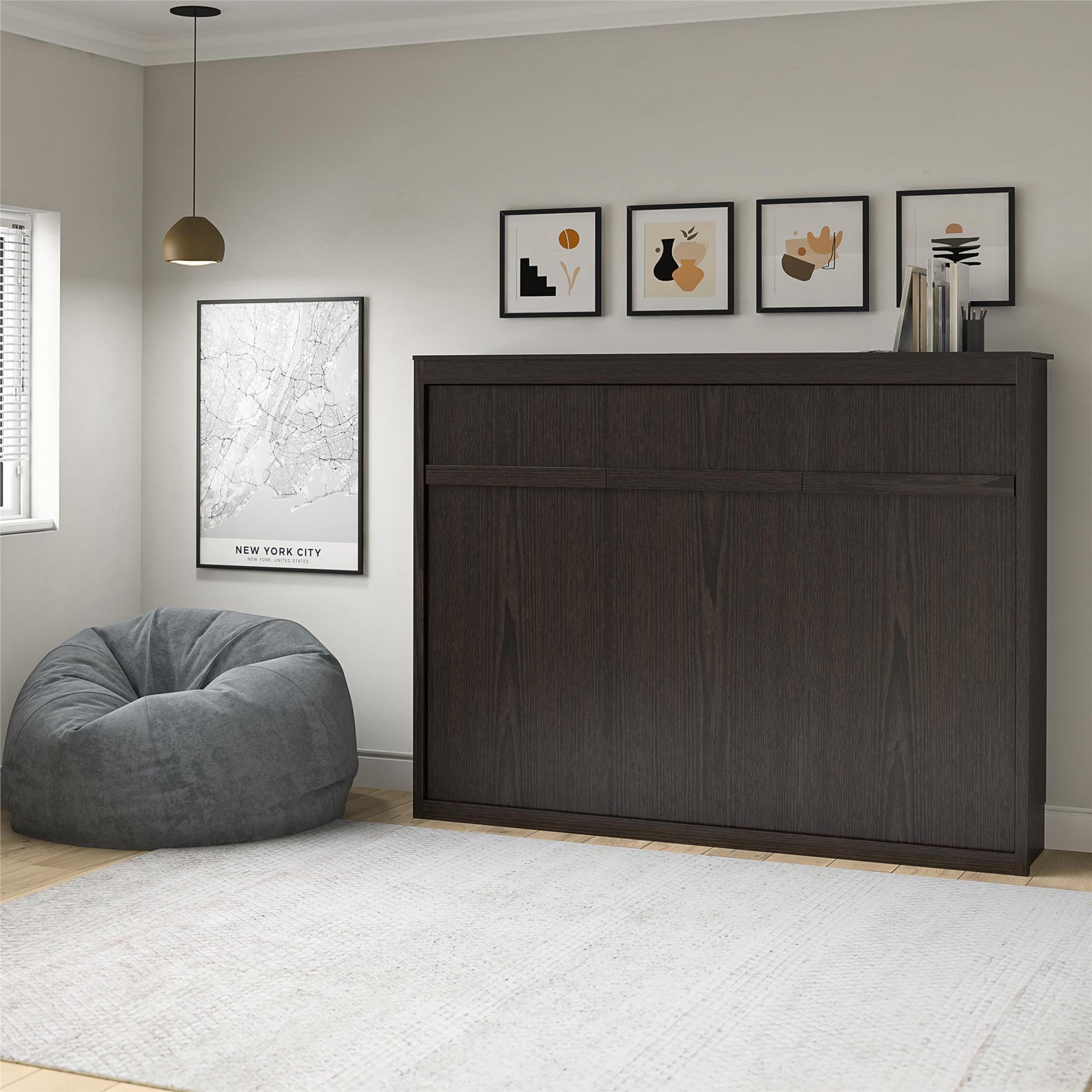 Full Size Daybed Wall Bed, Espresso - Espresso