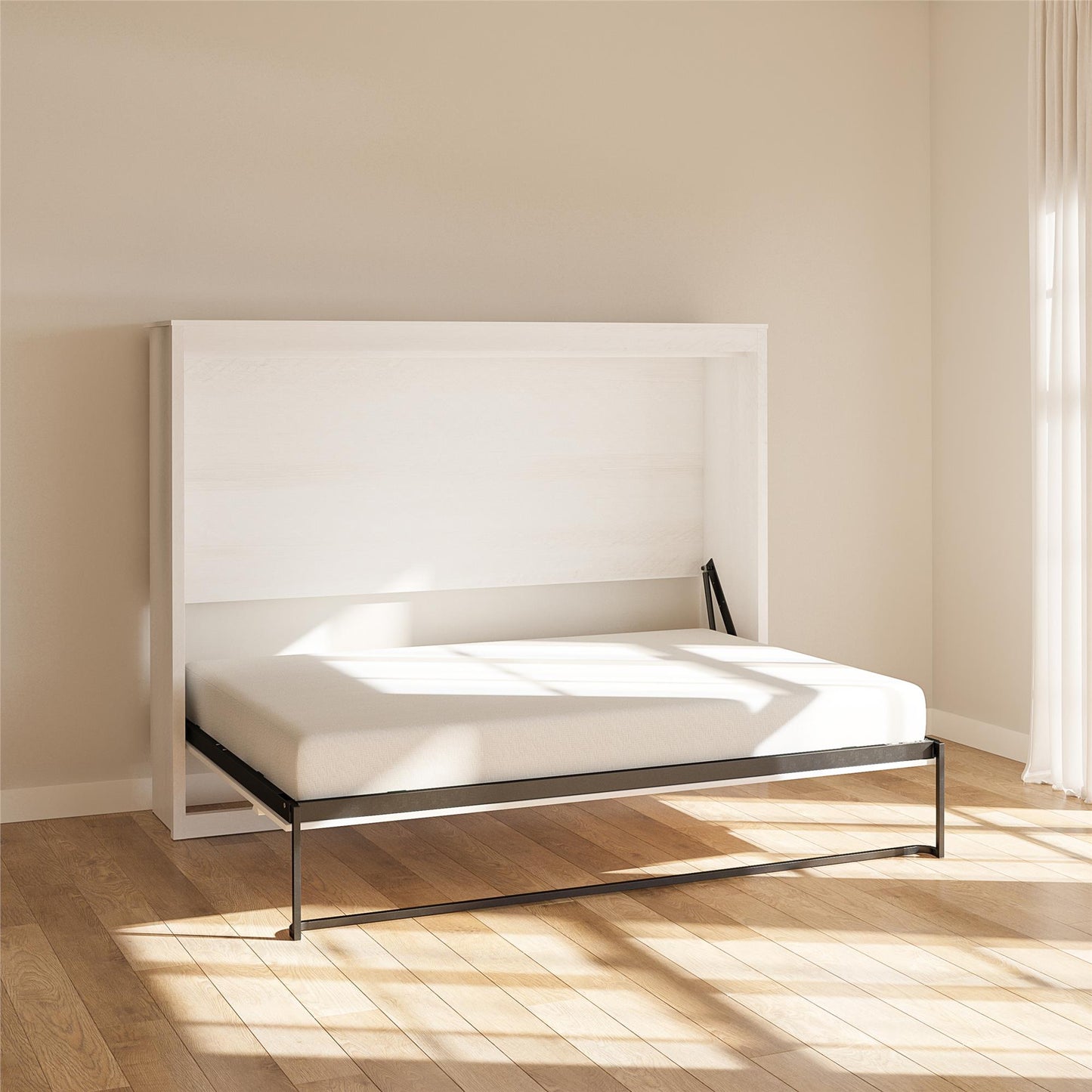 Full Size Daybed Wall Bed, Ivory Oak - Ivory Oak