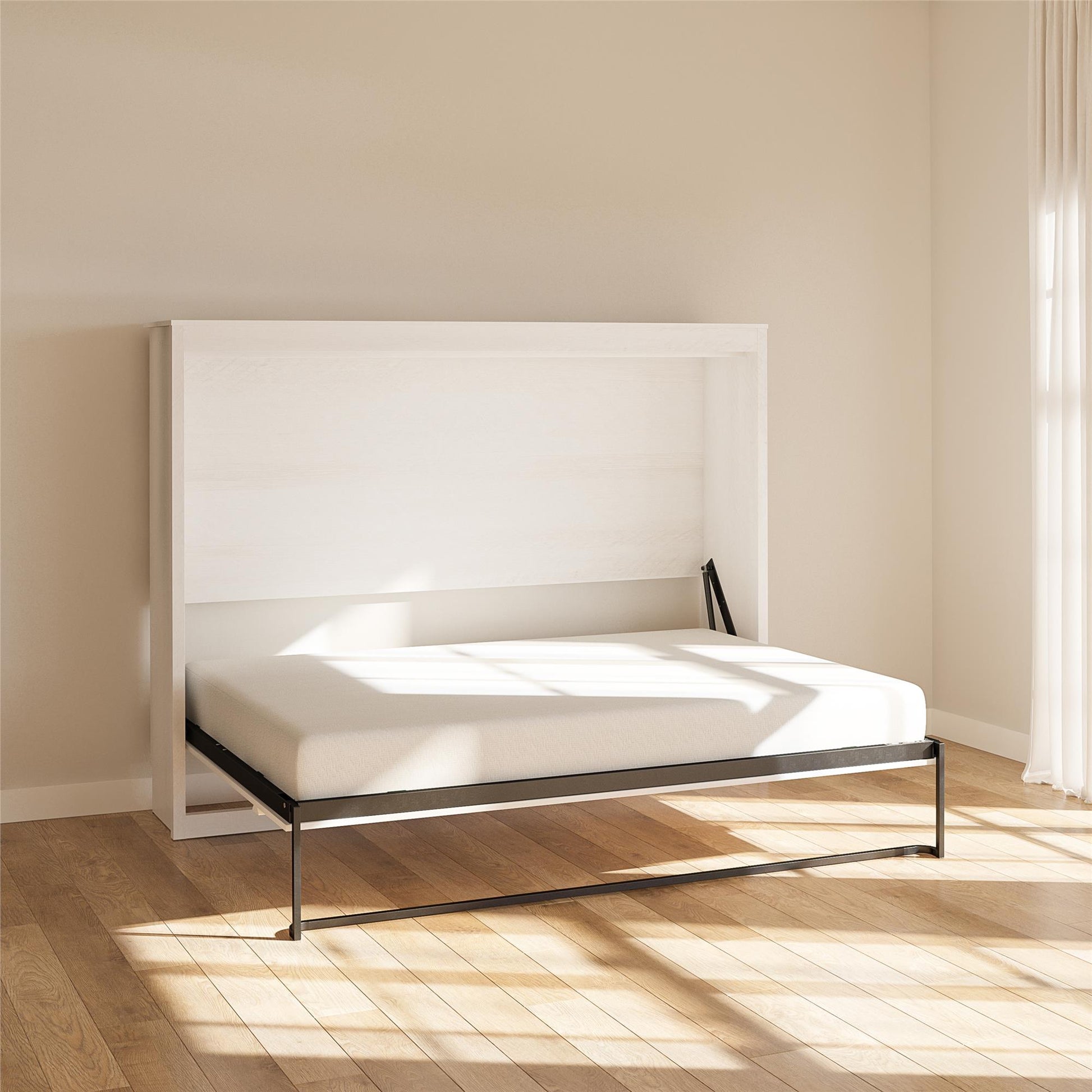 Full Size Daybed Wall Bed, Ivory Oak - Ivory Oak