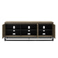 68" Media Console with Beveled Steel Base for TVs up to 77", Sterling Oak Wood Veneer - Sterling Oak Veneer