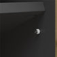 68" Media Console with Beveled Steel Base for TVs up to 77", Sterling Oak Wood Veneer - Sterling Oak Veneer