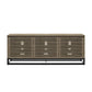 68" Media Console with Beveled Steel Base for TVs up to 77", Sterling Oak Wood Veneer - Sterling Oak Veneer