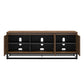 68" Media Console with Beveled Steel Base for TVs up to 77", Columbia Walnut Wood Veneer - Columbia Walnut Veneer