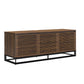 68" Media Console with Beveled Steel Base for TVs up to 77", Columbia Walnut Wood Veneer - Columbia Walnut Veneer