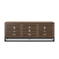 68" Media Console with Beveled Steel Base for TVs up to 77", Columbia Walnut Wood Veneer - Columbia Walnut Veneer