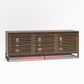 68" Media Console with Beveled Steel Base for TVs up to 77", Columbia Walnut Wood Veneer - Columbia Walnut Veneer