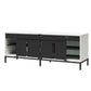 68" Media Console with Steel Post Base for TVs up to 77", White - White