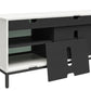 68" Media Console with Steel Post Base for TVs up to 77", White - White