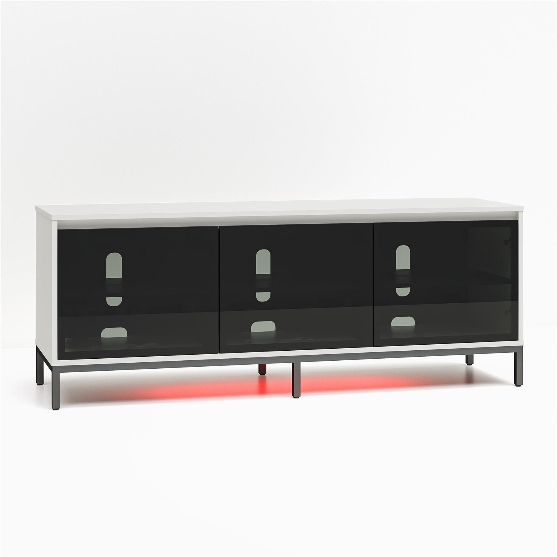 68" Media Console with Steel Post Base for TVs up to 77", White - White