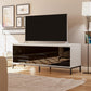 68" Media Console with Steel Post Base for TVs up to 77", White - White
