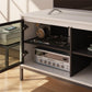 68" Media Console with Steel Post Base for TVs up to 77", White - White