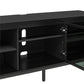 68" Media Console with Steel Post Base for TVs up to 77', Black - Black