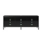 68" Media Console with Steel Post Base for TVs up to 77', Black - Black