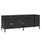 68" Media Console with Steel Post Base for TVs up to 77', Black - Black