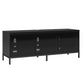 68" Media Console with Steel Post Base for TVs up to 77', Black - Black