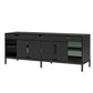 68" Media Console with Steel Post Base for TVs up to 77', Black - Black