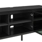 68" Media Console with Steel Post Base for TVs up to 77', Black - Black