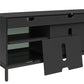 68" Media Console with Steel Post Base for TVs up to 77', Black - Black