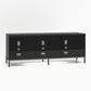 68" Media Console with Steel Post Base for TVs up to 77', Black - Black