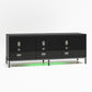 68" Media Console with Steel Post Base for TVs up to 77', Black - Black