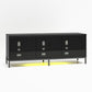 68" Media Console with Steel Post Base for TVs up to 77', Black - Black