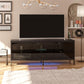 68" Media Console with Steel Post Base for TVs up to 77', Black - Black