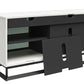 68" Media Console with Beveled Steel Base for TVs up to 77", White - White