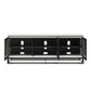 68" Media Console with Beveled Steel Base for TVs up to 77", White - White