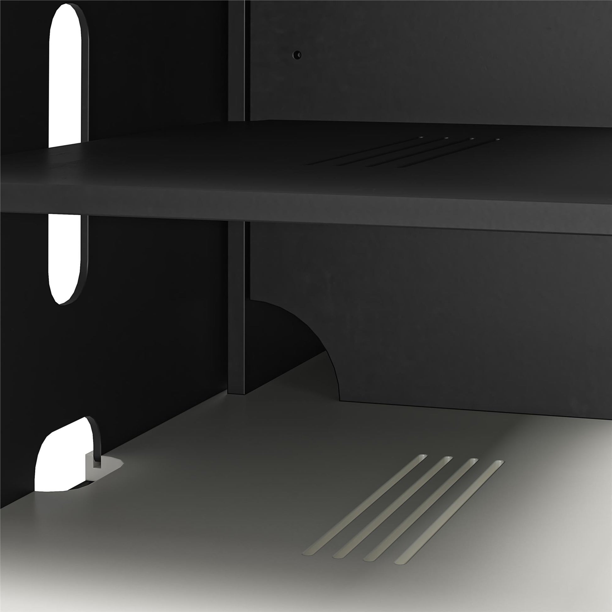 68" Media Console with Beveled Steel Base for TVs up to 77", White - White