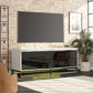68" Media Console with Beveled Steel Base for TVs up to 77", White - White