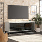 68" Media Console with Beveled Steel Base for TVs up to 77", White - White