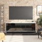 68" Media Console with Beveled Steel Base for TVs up to 77", White - White