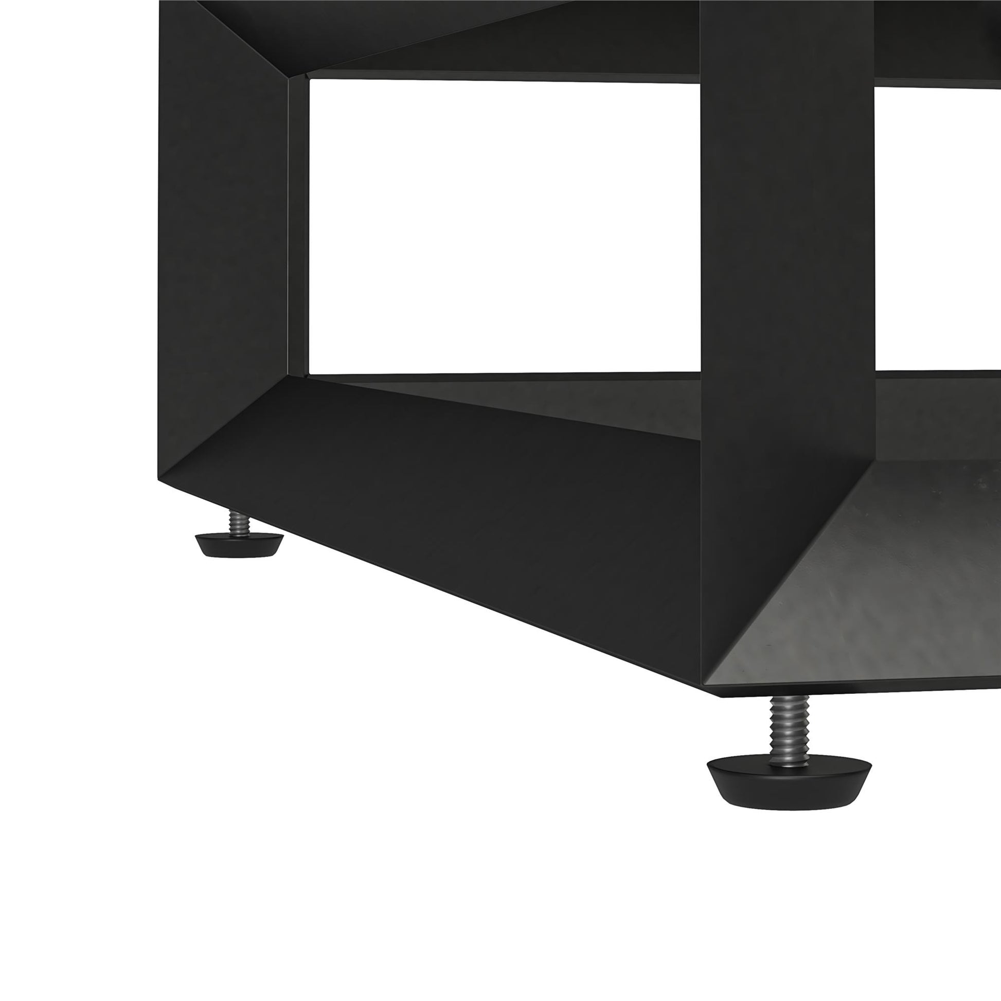 68" Media Console with Beveled Steel Base for TVs up to 77", Black - Black