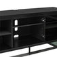 68" Media Console with Beveled Steel Base for TVs up to 77", Black - Black