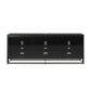 68" Media Console with Beveled Steel Base for TVs up to 77", Black - Black