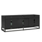 68" Media Console with Beveled Steel Base for TVs up to 77", Black - Black