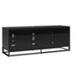 68" Media Console with Beveled Steel Base for TVs up to 77", Black - Black